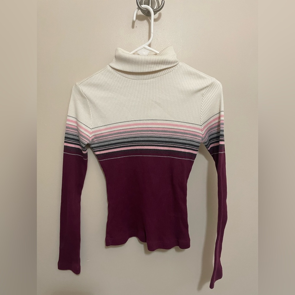 Fashion Bug Vintage Turtleneck Striped Sweater